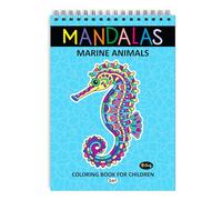 Finoly Mandala Colouring Book for Kids of Sea Animals | Mandala Animals Coloring Book Creativity and Mindfulness | Mandala Colouring Books Kids in A4 | Mandalas Books for Children with Premium Paper