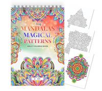 Finoly Mandala Colouring Books for Adults in A4 | Adult Colouring Books for Women and Men | Mandalas Relaxation and Teens Stress Relief, Spiral Bound (Day)