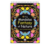 Finoly Mandalas Adult Coloring Book | Mandalas Notebooks for Kids | Mandalas for Coloring in A4 Size | Premium Paper | Spiral Binding (Night Fantasy of Nature)