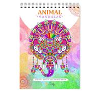 Finoly Mandalas Adult Colouring Book Does Not Bleed Ink | Mandalas Adult Notebook with 30 Illustrations | Mandala for Adult Coloring Animals A4 | Premium Paper Spiral Binding (Day)