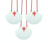 Finoly Shells on the Way of St. James | Pilgrim Vieira with Cross of Santiago and Lanyard for Hanging Xacobeo Jacobeo