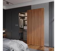 FINOSEN 42inch Concealed Sliding Barn Door Hardware with Soft Close Mechanism, Wall Mount System, Fit MIN Opening Width 34in, Invisible Floor Track, Aluminum(Door is not Included)