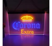FINOTI Corona Beer Neon Sign Extra Beer 2 Color Display LED Neon Sign Bar Bistro Restaurant Hotel Ambience Decoration Home Decoration Bedroom Wall With Chain,A,15.7"x11.8"