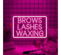 FINOTI Custom Eyebrow Neon Sign Lashes Waxing Neon Lights 3D Engraving Lashes Nail Shop Led Neon Lights Manicure Store Decoration Neon Sign Beauty Room Wall Decor Art Sign Usb With Switch,B,40X26.6cm
