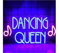 FINOTI Dancing Queen Led Neon Sign Christmas Party Neon Lights Wall Mounted Night Light for Teen Room Gamer Gaming Bar Party Unique Gift Bedroom Bar Room Art USB With Switch