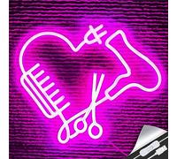 FINOTI Hair Salon Neon Signs Waxing Hair Salo Led Neon Light Comb and Scissors Led Neon Sign for Barber Shop Decor Beauty Salon Wall Decoration With Dimmable Switch