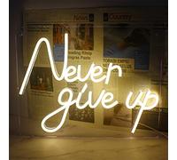 FINOTI Never Give Up Neon Sign Persevere LED Neon Sign Wall Hanging Decorative Night Light Club Party Men Games Recreation Room Wall Hanging Decoration Neon Night Lamp USB With Chain,B