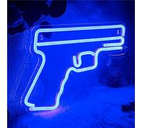FINOTI Pistol Neon Signs Pistol Shaped Led Neon Lights Hanging Art Night Light Gun Lamp For Game Room Wall Decor Gift Usb With Switch,A