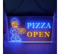 FINOTI Pizza Shop Neon Sign Pizza Shop Pattern 2 Color Display LED Neon Sign Pizzeria Burger Shop Café Opens Business Light Up Sex Sign Ambience Decoration With Chain,C,15.7"x23.6"