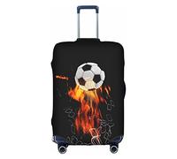 FINOWIN Travel Luggage Cover Suitcase Protector, Colorful Rainbow Paint Splatter Washable Elastic Suitcase Cover for Wheeled Suitcase, Soccer Football Breaking Nets, S (for 18-21 Inch Luggage)