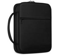 FINPAC Bible Cover, Carrying Book Case Church Bag Bible Protective with Handle and Zippered Pocket, Gift for Mother Lady Women Men, Black