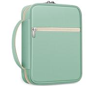 FINPAC Bible Cover, Carrying Book Case Church Bag Bible Protective with Handle and Zippered Pocket, Gift for Mother Lady Women Men, Light Green