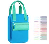 FINPAC Bible Cover Case Tote Bag Water-Resistant Bible Carrying Case Christian Gifts for Church Study Supplies, Blue