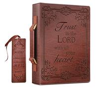 FINPAC Classic Bible Cover, Large PU Leather Carrying Book Case with Handle