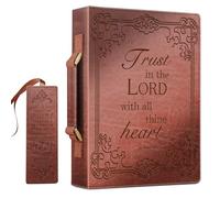 FINPAC Classic Bible Cover, PU Leather Carrying Book Case, Medium/Brown