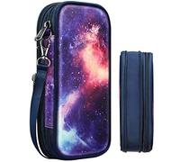 FINPAC Expandable Pencil Case, Large Capacity Pencil Box, Pen & Marker Storage Pouch Stationery Organizer for Men Women Outdoors, Pen Bag Office Supply (Galaxy Star)