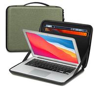 FINPAC Hard Laptop Sleeve Case for MacBook Air 13.6 Inch (2025/2024/2022) M4/M3/M2, Macbook Pro 13 Inch (2022-2016) M2/M1 - Shockproof Carrying Cover Bag w/Tablet Pocket for 9.7-12.9" iPad, Olive