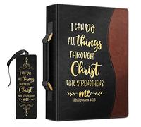 FINPAC Large Classic Bible Cover Vegan Leather Carrying Book Case