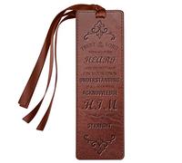 FINPAC Leather Bible Bookmarks, Vegan Leather Bookmarks, Religious Bookmarks, Bible Verse Book Markers Church Gifts for Women Gifts for Men [Trust in The Lord with All Your Heart] - Vintage Brown