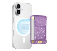 FINPAC MagSafe Wallet, Magnetic Card Wallet Holder for iPhone 17/16/15/14/13/12 Series, Safe RFID Blocking Slim Leather 6 Card Holder for Women Men, Starlight Purple, Minimalism