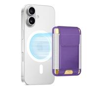 FINPAC MagSafe Wallet, Magnetic Card Wallet Holder for iPhone 17/16/15/14/13/12 Series, Safe RFID Blocking Slim Leather 6 Card Holder for Women Men, Ultramarine Violet, Minimalism