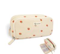 FINPAC Pencil Case, Corduroy Triangle Makeup Bag, Kawaii Pen Bag Pouch Holder Box Organize for Study, Office, or Travel, Purple