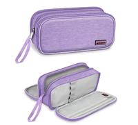 FINPAC Pencil Case - Large Capacity Pencil Case with 3 Compartments Pen Bag Pencil Box Pencil Case School Pencil Case for School & Office, light purple, 23.9 x 10.9 x 8.9 cm, pencil case