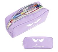 FINPAC Pencil Case, Large Capacity Pencil Pouch with Zipper, Coin Pouch Cosmetic Bag Bible Pencil Box Office Stationery, Lavender