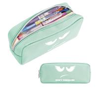 FINPAC Pencil Case, Large Capacity Pencil Pouch with Zipper, Coin Pouch Cosmetic Bag Bible Pencil Box Office Stationery, Turquoise