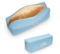 FINPAC Pencil Case, Large Capacity School Pencil Case Office Stationery Organizer, Corduroy Fabric Wide Opening Pencil Pouch for Boys & Girls, (Blue)