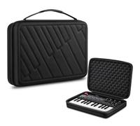 FINPAC Semi-Hard Carrying Case for AKAI Professional MPK Mini MKII & MK3 & MPK Mini Play | Alesis V Mini 25 Key USB MIDI Keyboard Controller Case with Cable Slot for Business, Travel (Black)