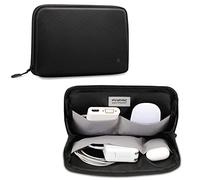 FINPAC Travel Tech Organiser Pouch for MacBook Air/Pro 2024 Charger MagSafe Power Adapter, Small Electronic Cord Storage Bag Case for Charging Cables, USB C Hubs, Magic Mouses, Earbuds, Black