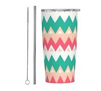 FInpan 20ounce Straw Cup with Lid, Stainless Steel Vacuum Insulation Cup, Double Wall Coffee Mug Travel Mugcolour Curve Ripple Chart