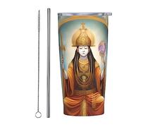 FInpan 20ounce Straw Cup with Lid, Stainless Steel Vacuum Insulation Cup, Double Wall Coffee Mug Travel Mugfemale God