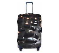 FInpan Black Mystery Heart Stone Patterned Elastic Travel Trolley Case Protector, Multiple Sizes, Fits 18"-32" Inch Luggagem