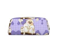 FInpan Cute Golden Monkey Genuine Leather Zip Pen Pouch, Stationery Storage Bag Makeup Bag, Suitable for Students School Office.