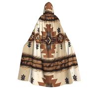 FInpan Native American Patterns Poncho,Halloween Hooded Cape,Women'S Men'S Halloween Dress Up Party Cosplay Costumes