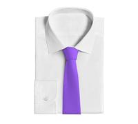 FInpan Solid Color Light Purple Printed Men'S Fashion Necktie, Silk Tie With Anti-Flutter Buckle Design Wedding Party, Business Formal Wear