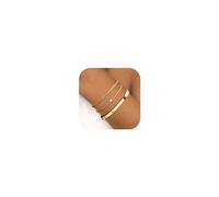 Finrezio 3-5 Pcs Gold Bracelet for Women 14K Gold Plated Stacking Bracelets Rope Cuban Figaro Herringbone Bead Chain Bracelets Adjustable Link Charm Bracelet Set Waterproof Gold Jewellery for Women