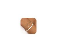 Finrezio 3-5 Pcs Silver Bracelet for Women 14K Gold Plated Stacking Bracelets Rope Cuban Figaro Herringbone Bead Chain Bracelets Adjustable Link Charm Bracelet Set Waterproof Jewellery for Women