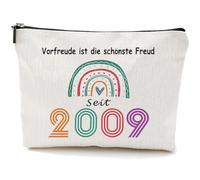 Finrray Rainbow Cosmetic Bag Number Makeup Bag Inspirational Multi-Function Canvas Boho Travel Pouch Gift for Mother's Day, Teacher's Day, Thanksgiving, Birthday, off white, Number 2009