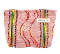 Finrray Rainbow Makeup Bag Embroidered Cosmetic Bag Rainbow Zipper Pouch Colorful Make Up Organizer Travel Toiletry Bag, PINK, Style-a