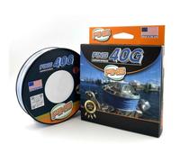 FINS 40G Super Round Braided Fishing Line USA Made - High Strength-to-Diameter Ratio, Smooth Mono Feel, 8 Fiber Bundle Over-Braiding, No Fluff Design