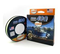FINS 40G Super Round Braided Fishing Line USA Made - High Strength-to-Diameter Ratio, Smooth Mono Feel, 8 Fiber Bundle Over-Braiding, No Fluff Design - Chartreuse5 lb - 150 Yds