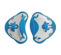 Fins Hand Paddles Swim Paddles Stroke Arm With Contoured Triangle Shape Adjustable Strap Textured Silicone suitable for swim teams coaching pool training, Blue White, One Size