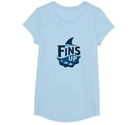 Fins Up: Ocean Adventure for Shark Enthusiasts T-Shirt, Girls, Baby Blue, Medium