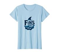 Fins Up: Ocean Adventure for Shark Enthusiasts T-Shirt, Women, Baby Blue, XS