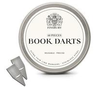 Finsbury Book Darts Stainless Steel Line Markers with Protective Tin - Precision Mini Book Mark Page Markers for Reading and Study - Reusable & Archival Quality (60 Pack)