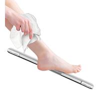 FINSBURY HARDWARE Shower Foot Rest, Corner Shower Bar for Shaving Legs, Wall Mounted Hotel Shower Foot Ledge, Brass Bar Bathroom Foot Step (Satin Nickel)