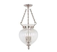 Finsbury Park 3 Light Medium Ceiling Lantern Pendant Polished Nickel E14 Netlighting Grey One Size